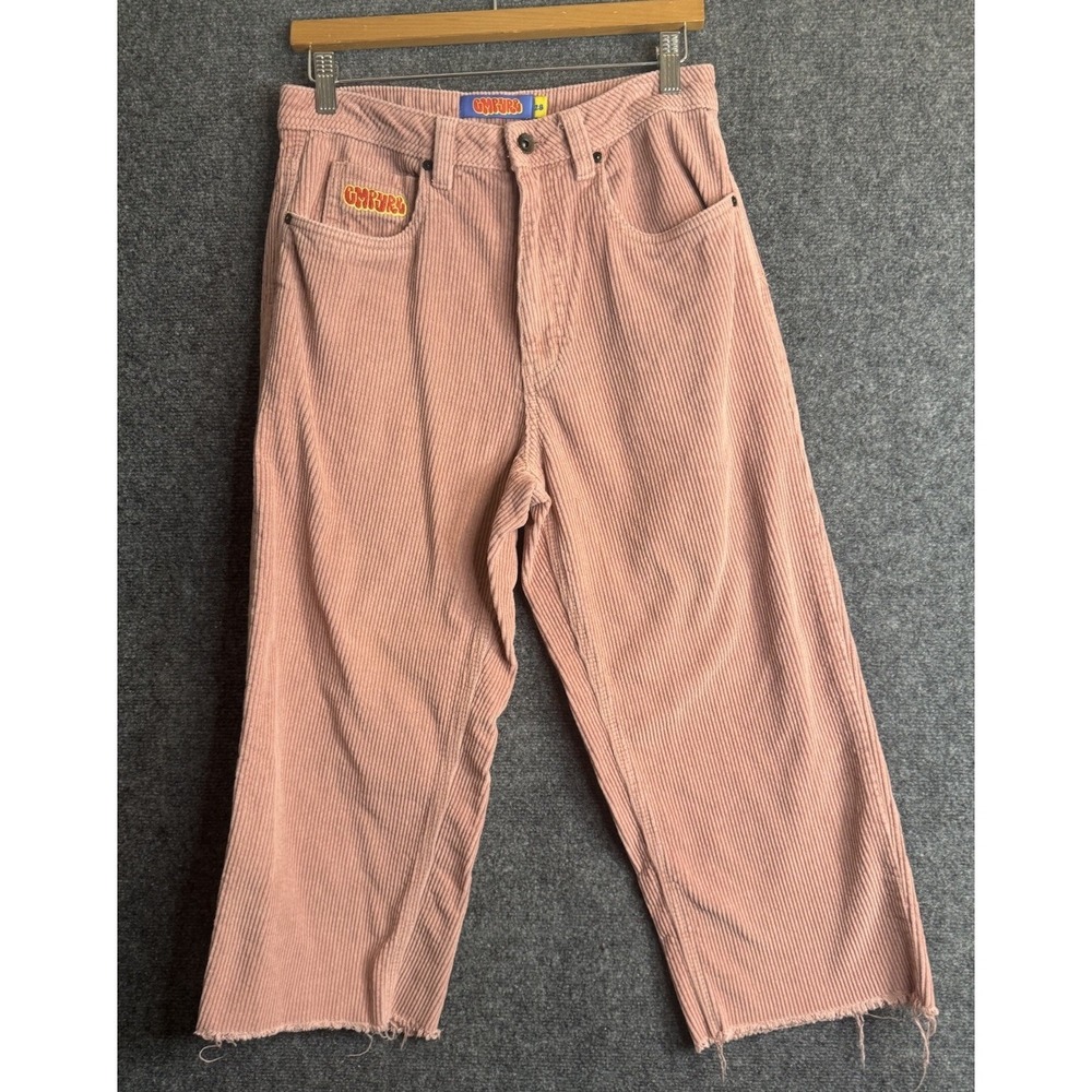 Empyre Skate Salmon Wash Corduroy Pants Mens Size 28 Grunge 90's Wide Leg Cutoff